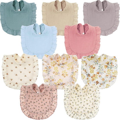 Mepase 10 piece muslin baby drool bibs set front view