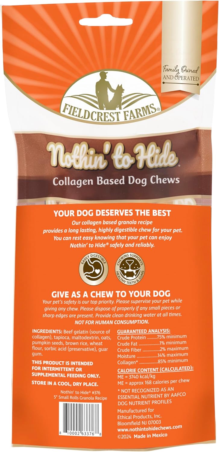 Granola flavor rawhide alternative dog chews