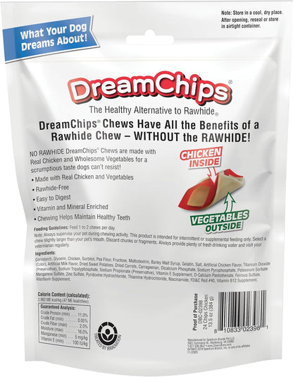 DreamBone chip shaped healthy dog chews made with real chicken