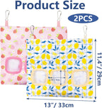 Lesnala 2pcs Bunny hay feeder Rabbit hay feeder bag Hanging guinea pig hay bag Large capacity cotton canvas fabric hay bag for Rabbits Bunny Chinchillas Hamsters and Other Small Pets(3 Holes,2 styles) - Image 7