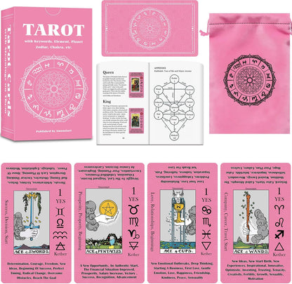 Smoostart pink tarot cards for beginners front view learning deck