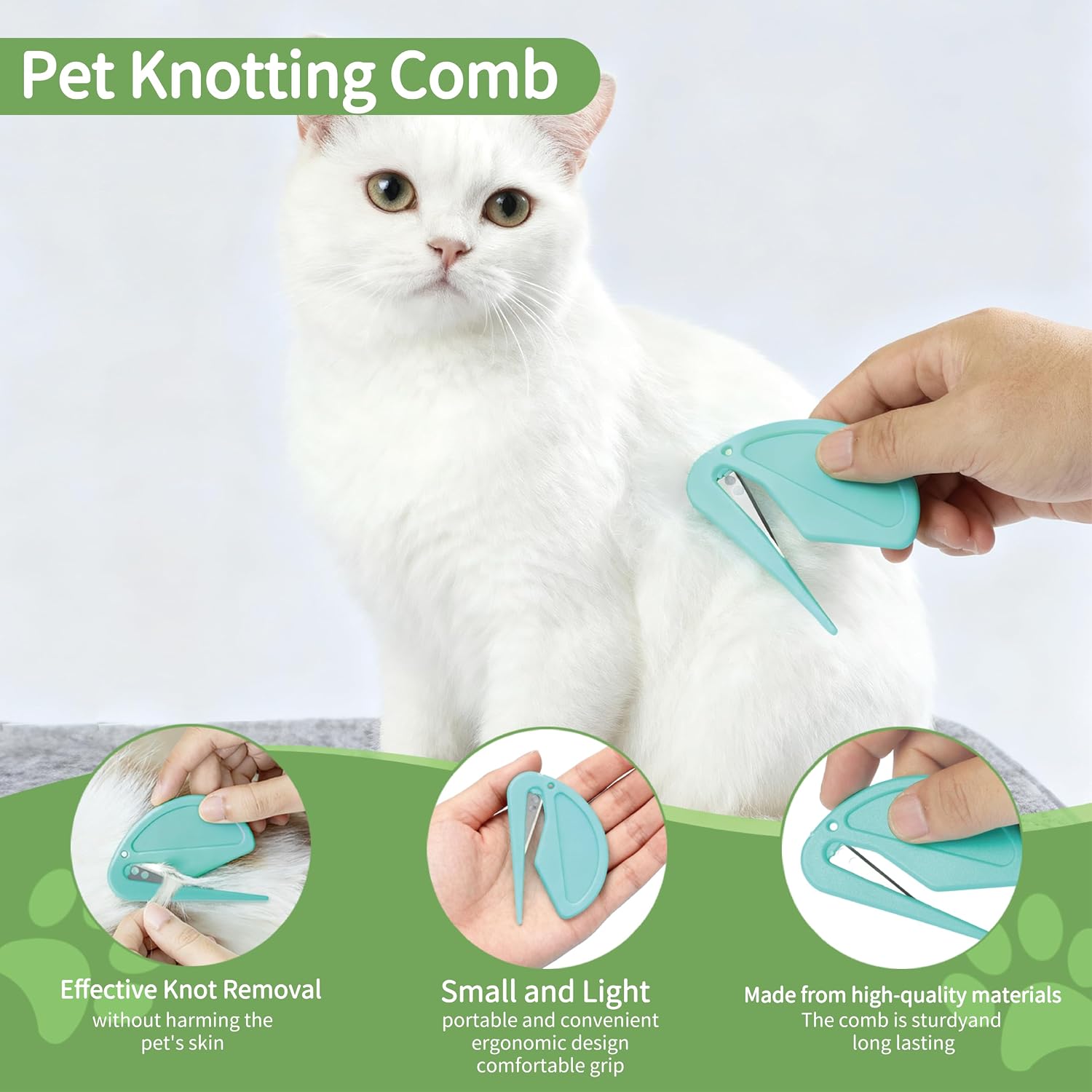 Undercoat rake deshedding tool demonstrating 95 percent shed reduction capability on thick pet fur.