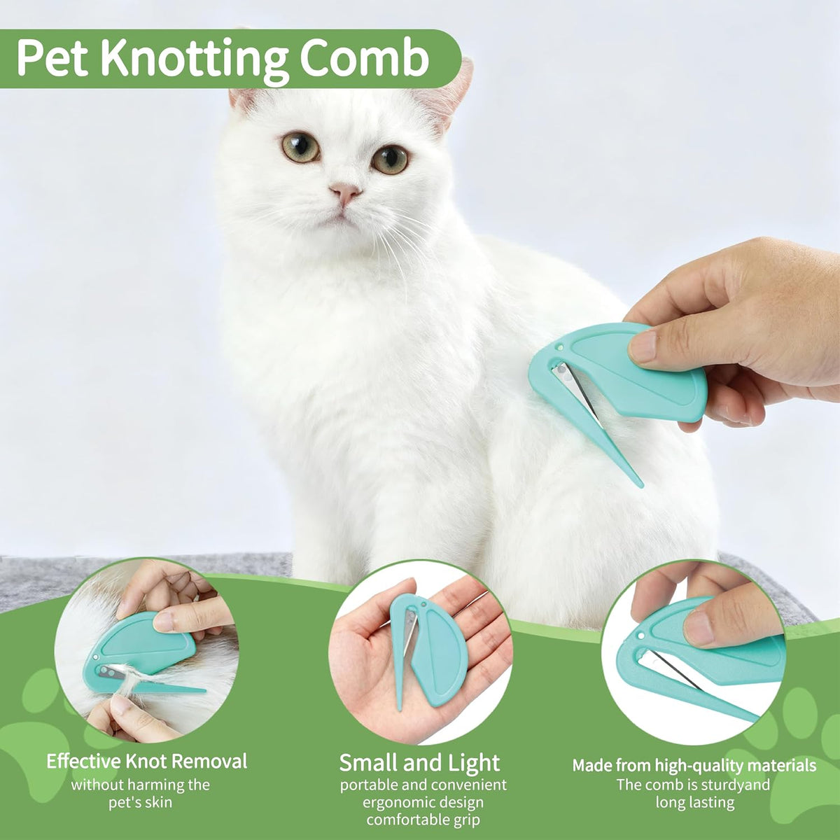 Undercoat rake deshedding tool demonstrating 95 percent shed reduction capability on thick pet fur.