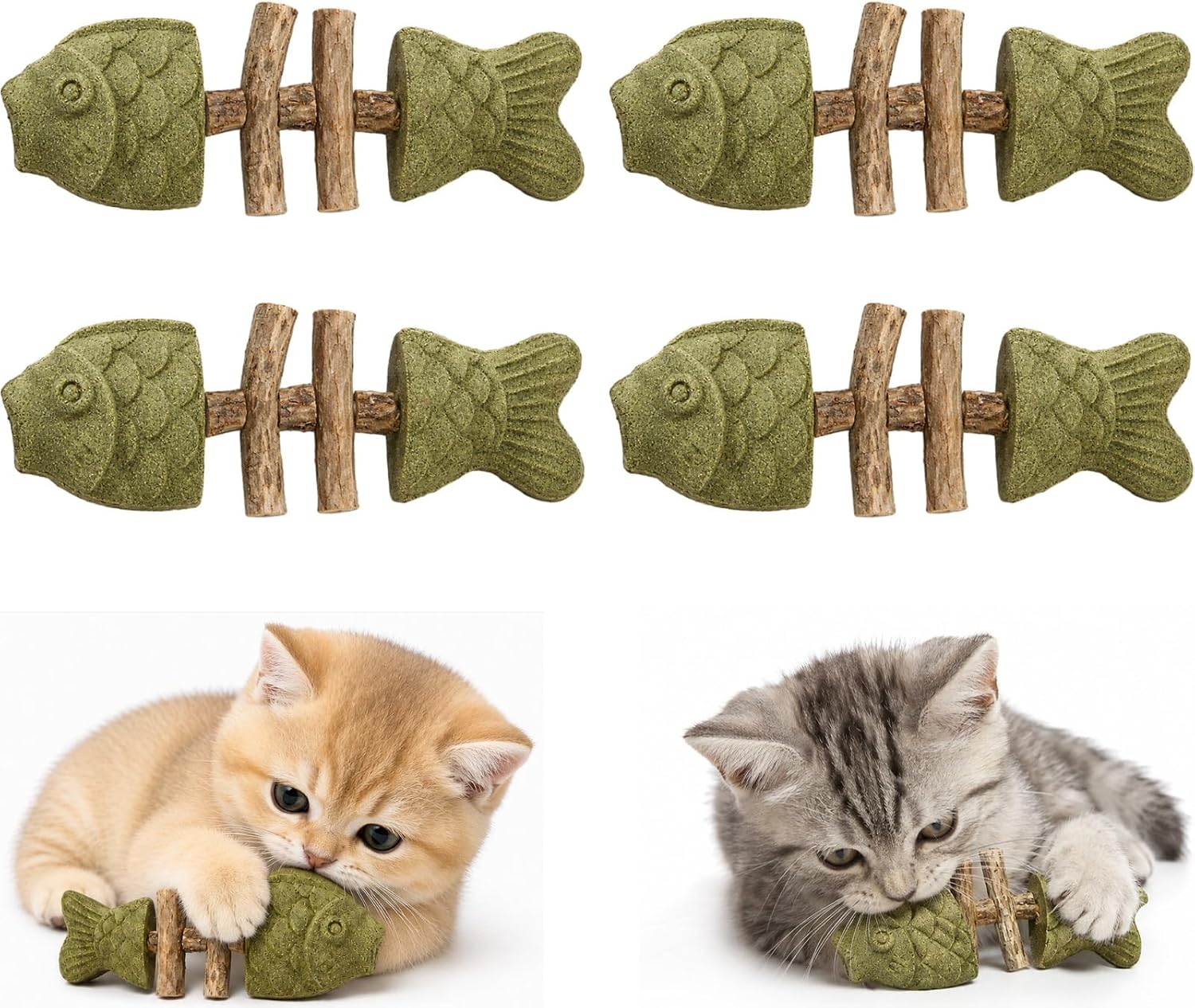 Catnip and Silvervine Chew, Natural Fishbone Chew Toy for Cats, Fishbone-Shaped Cat Dental Toy for Chewing, Licking, Pawing, Boredom Relief & Enrichment for Cats (2 PCS, Mixed Flavor) - Image 9