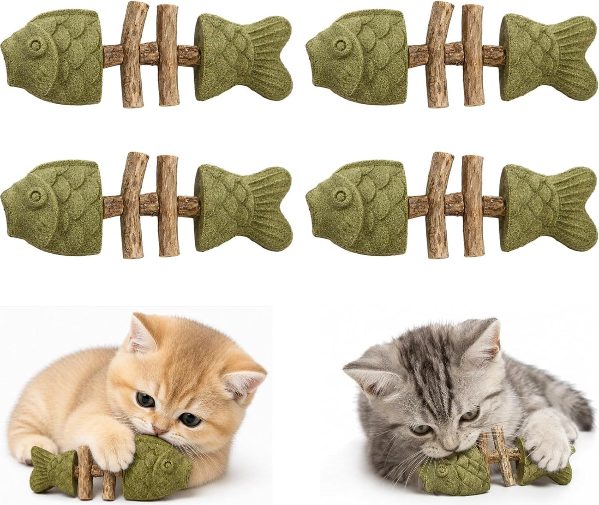 Catnip and Silvervine Chew, Natural Fishbone Chew Toy for Cats, Fishbone-Shaped Cat Dental Toy for Chewing, Licking, Pawing, Boredom Relief & Enrichment for Cats (2 PCS, Mixed Flavor) - Image 9