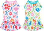 2PCS/Pack Hawaiian Dog Dresses Pink Green for Small Dogs Girl Female Puppies Doggies Kittens Skirts Summer Sundress Pet Apparel Pineapple Toucan Flamingo Soft for Holiday Party Beach S - Image 12