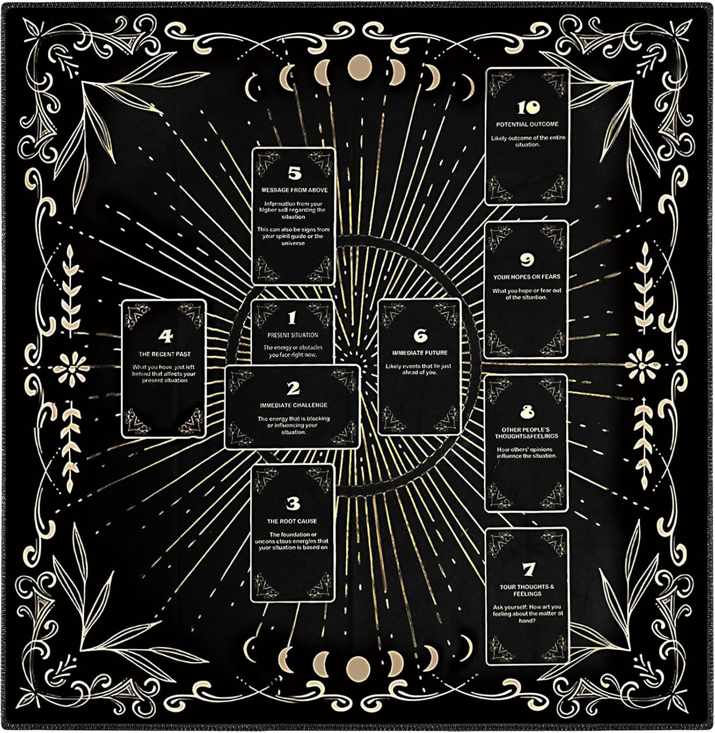 Knana black velvet tarot altar cloth with Celtic cross