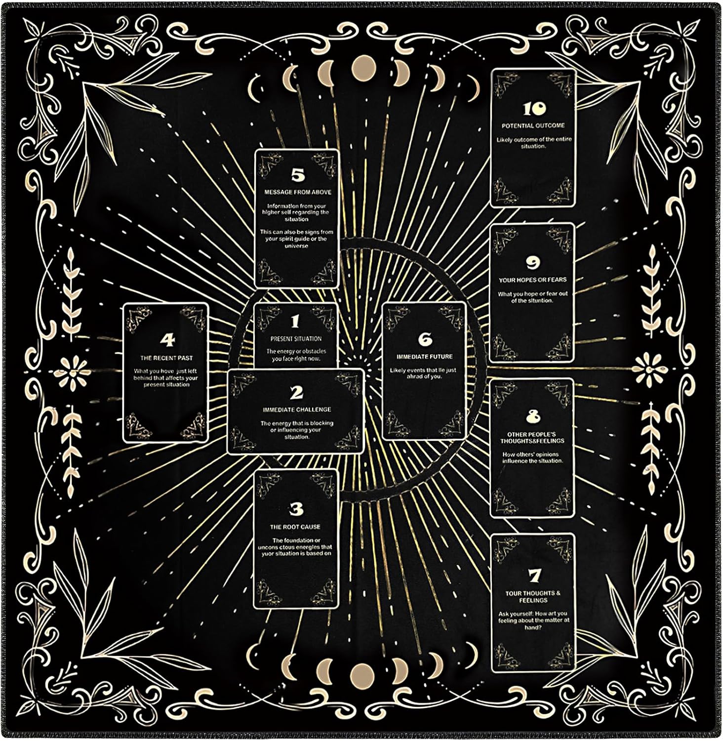 Knana black velvet tarot altar cloth with Celtic cross