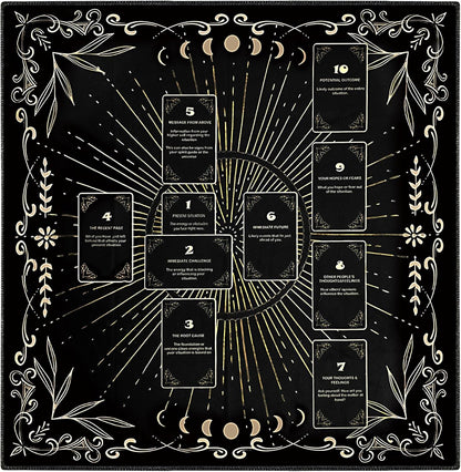 Knana black velvet tarot altar cloth with Celtic cross