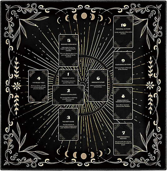 Knana black velvet tarot altar cloth with Celtic cross
