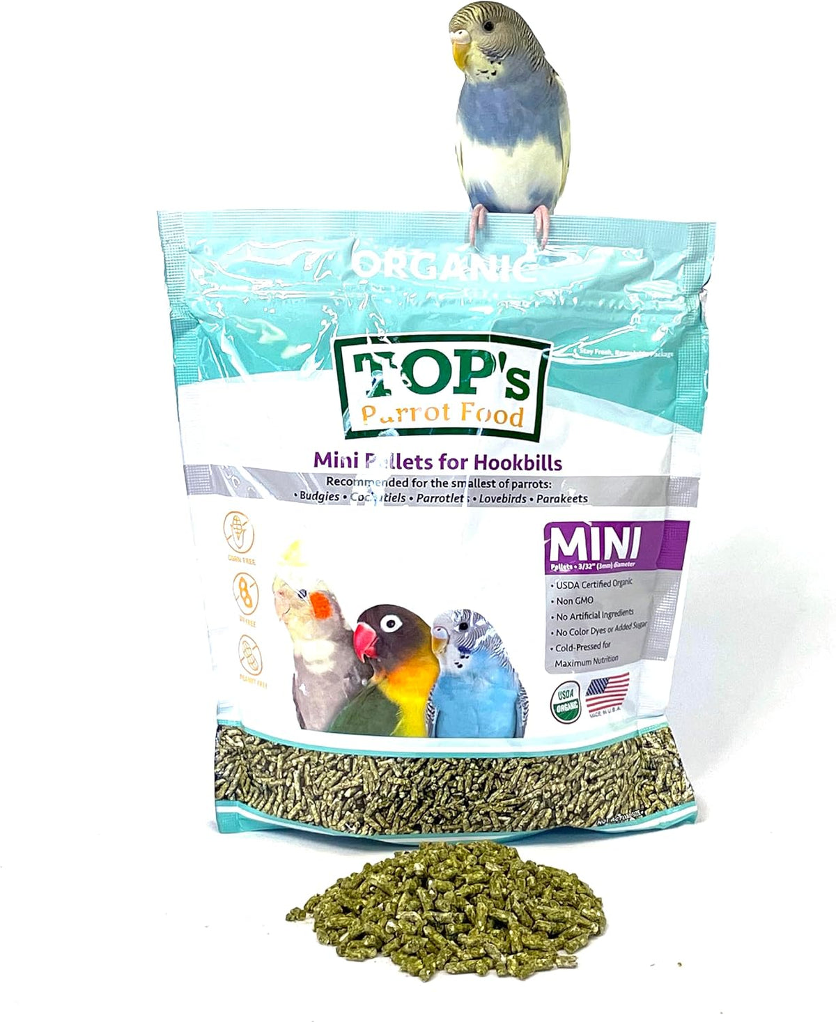 TOP's Parrot Pellets 4 lb, USDA Organic Certified, Non-GMO Bird Food for Hookbills - Image 10