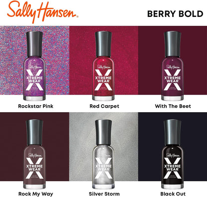 Sally Hansen Xtreme Wear Nail Polish, Streak-Free, Shiny Finish, Long-Lasting Nail Color, Black Out, 0.40 fl oz - Image 8