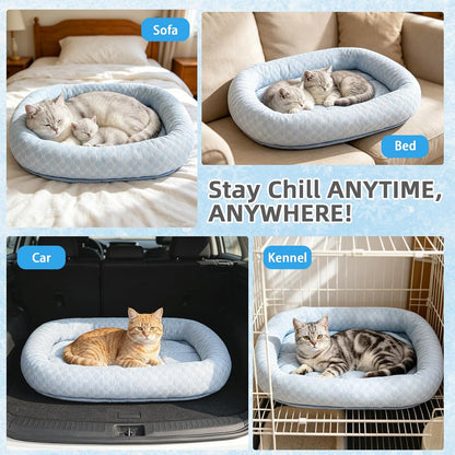 Cat Cooling Mat, Summer Cooling Pet Bed Mat for Cats or Small Dogs Puppy, 23.6"x19.7" Calming Anxiety Relief Small Dog Bed with 3D Sensory Dot,Soft & Comfortable Pet Pad with Anti-Slip Bottom - Image 9
