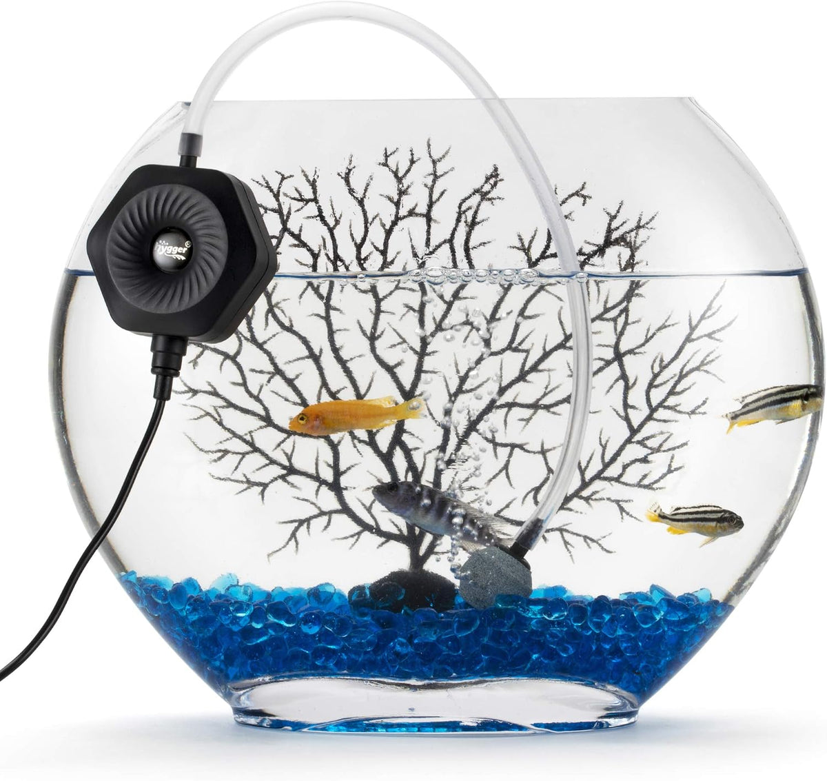 Hygger betta fish tank bubbler oxygen aeration pump with included tubing and air stone