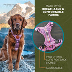 Wilderdog lilac mesh dog harness chest buckle detail