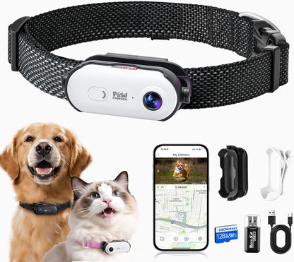 4K UHD Dog& Cat Pet Camera Collar, Video Recorder with Phone App View, Outdoor & Indoor POV Action Cam for Small and Medium-Size Dogs(Black - Pink Waterproof Collar - M, 128g) - Image 11