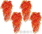 Hamiledyi Fake Reptile Plants 2 Pack Hanging Fake Plants, Plants for Reptiles with Suction Cup, Fake Amphibian Plants for Bearded Dragon Lizard Geckos Chameleon Tank (Orange) - Image 10