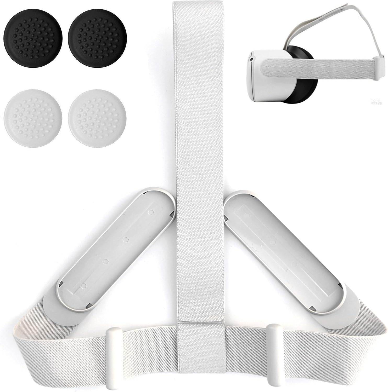 BDQQ original head strap for Meta Quest 2 front view showing white elastic material