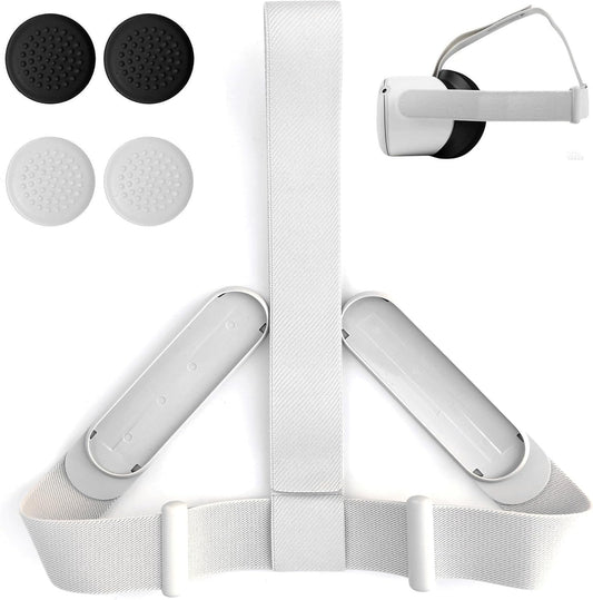 BDQQ original head strap for Meta Quest 2 front view showing white elastic material