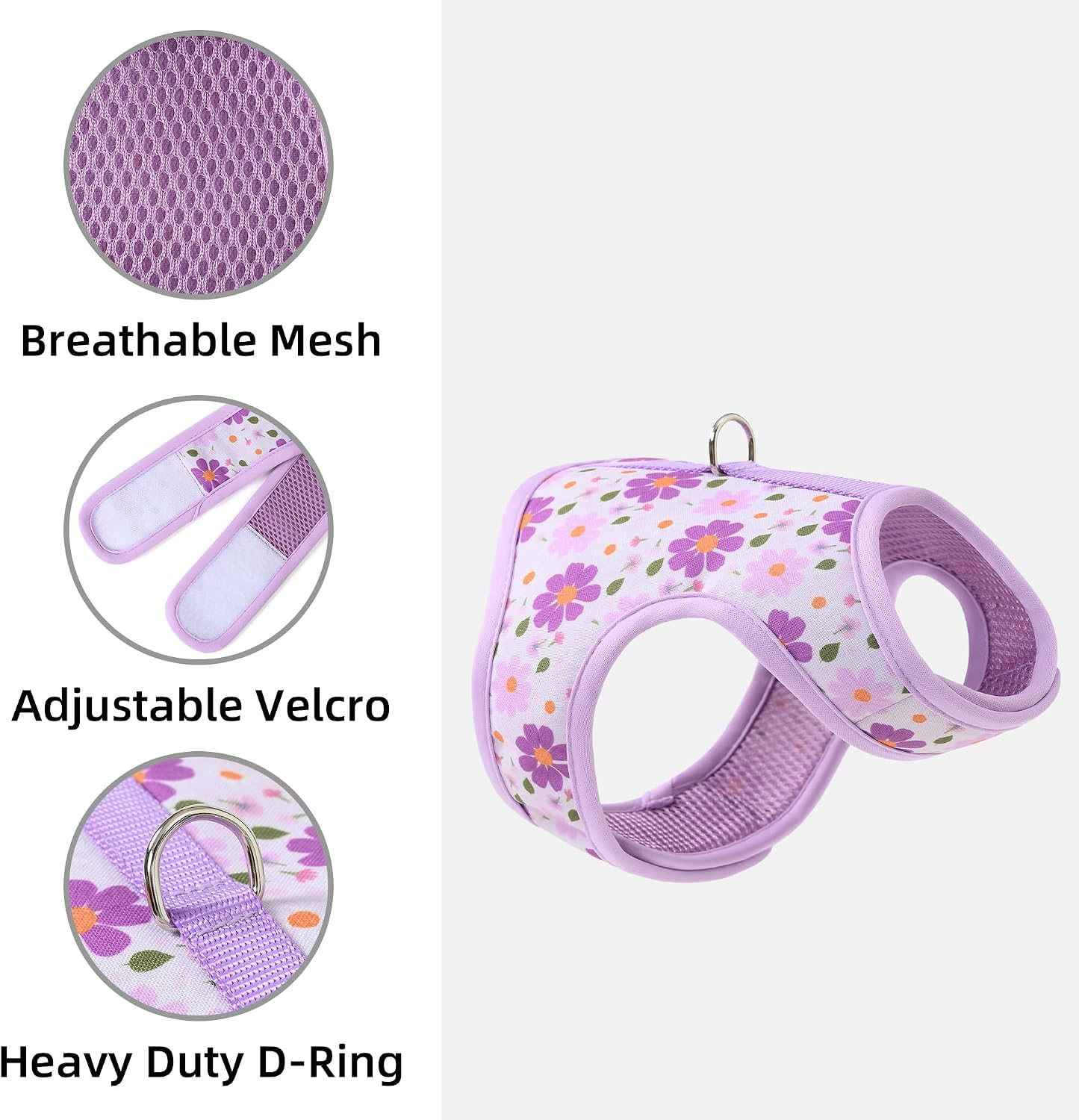 Mile High Life floral dog harness flat lay display