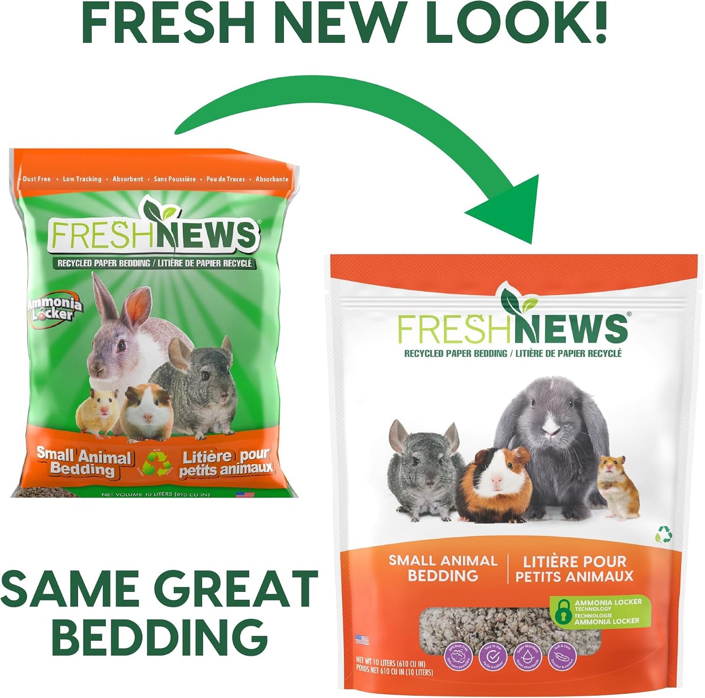 Fresh News small animal bedding showing recycled paper texture
