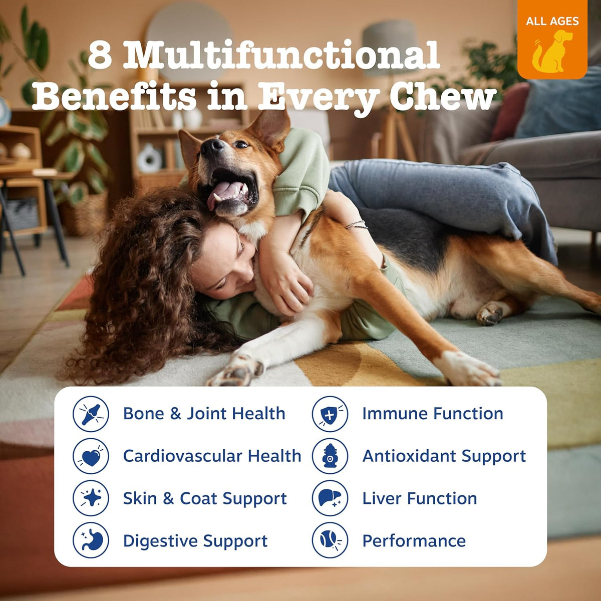 Close up of Zesty Paws chicken flavor soft chews