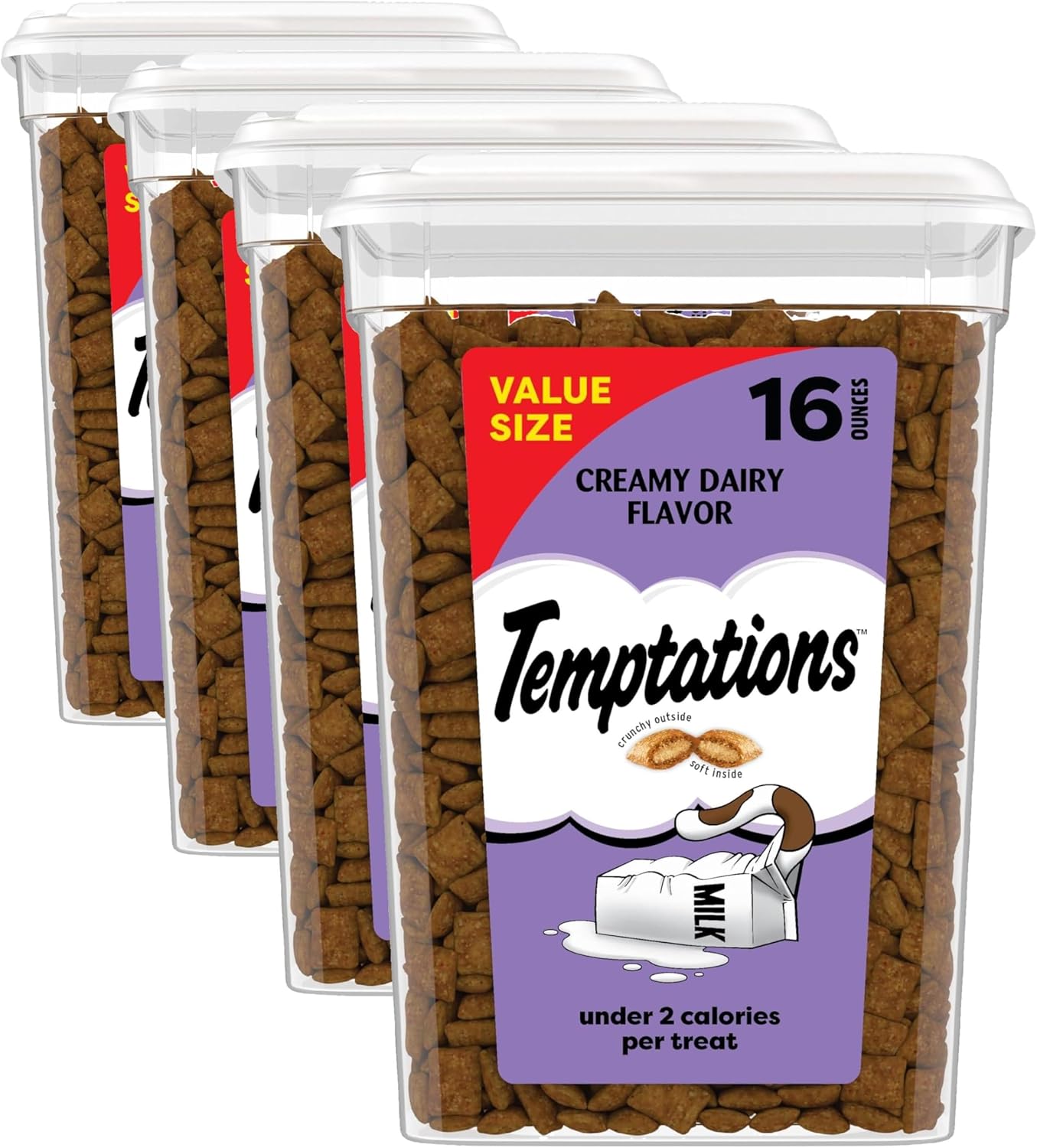 Temptations Cat Treats, Classic Crunchy and Soft Cat Treats, Creamy Dairy Flavor, 16 oz. Tub - Image 14