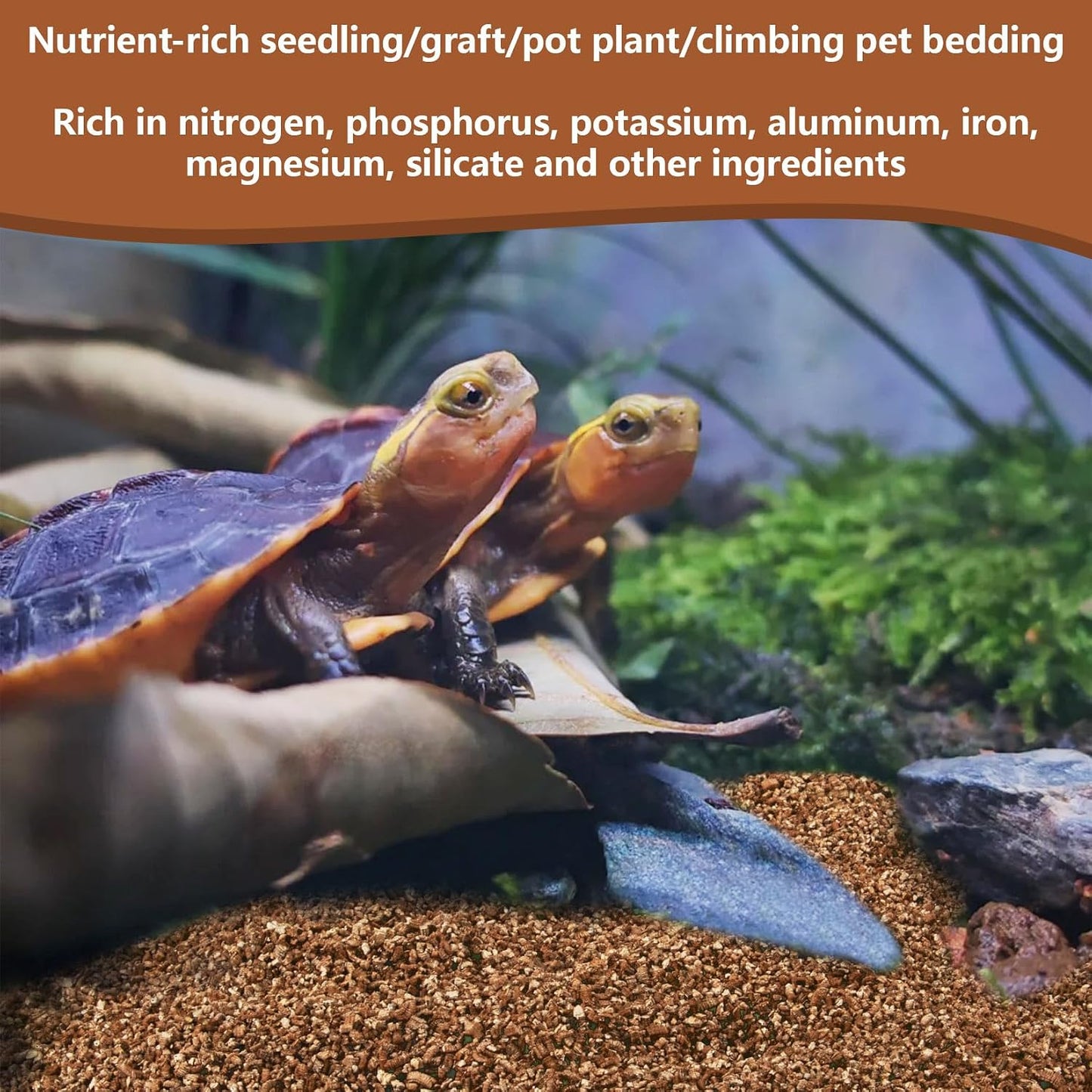 Premium vermiculite mineral mix demonstrating water retention capabilities for reptile breeders.