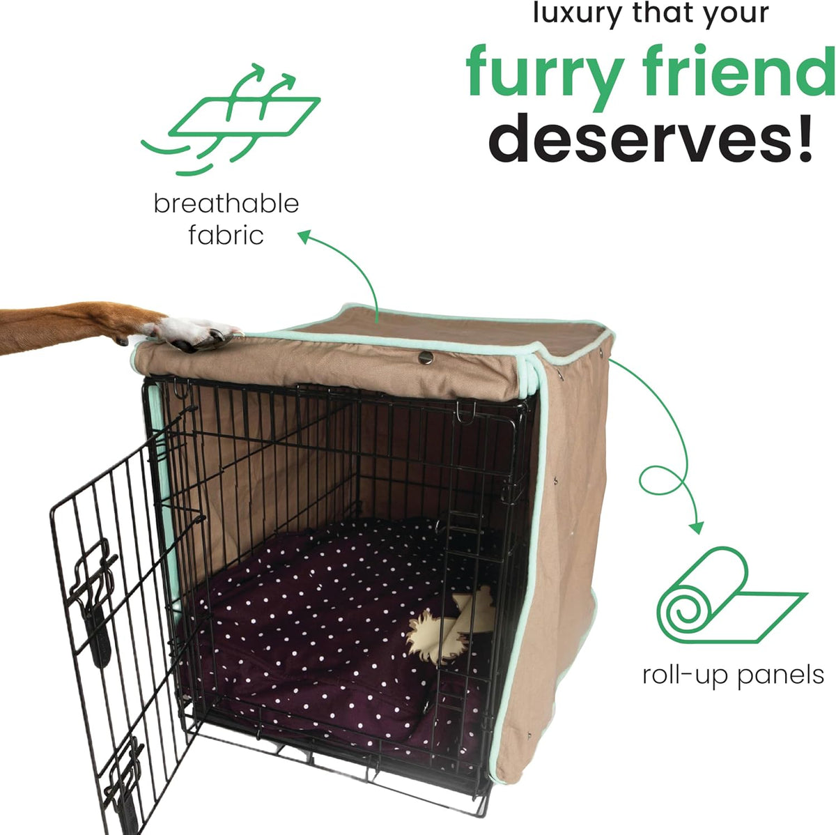 Machine washable Molly Mutt premium cotton dog cage cover