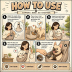 Cross-body demonstration of Pawpubby dog sling for small pets