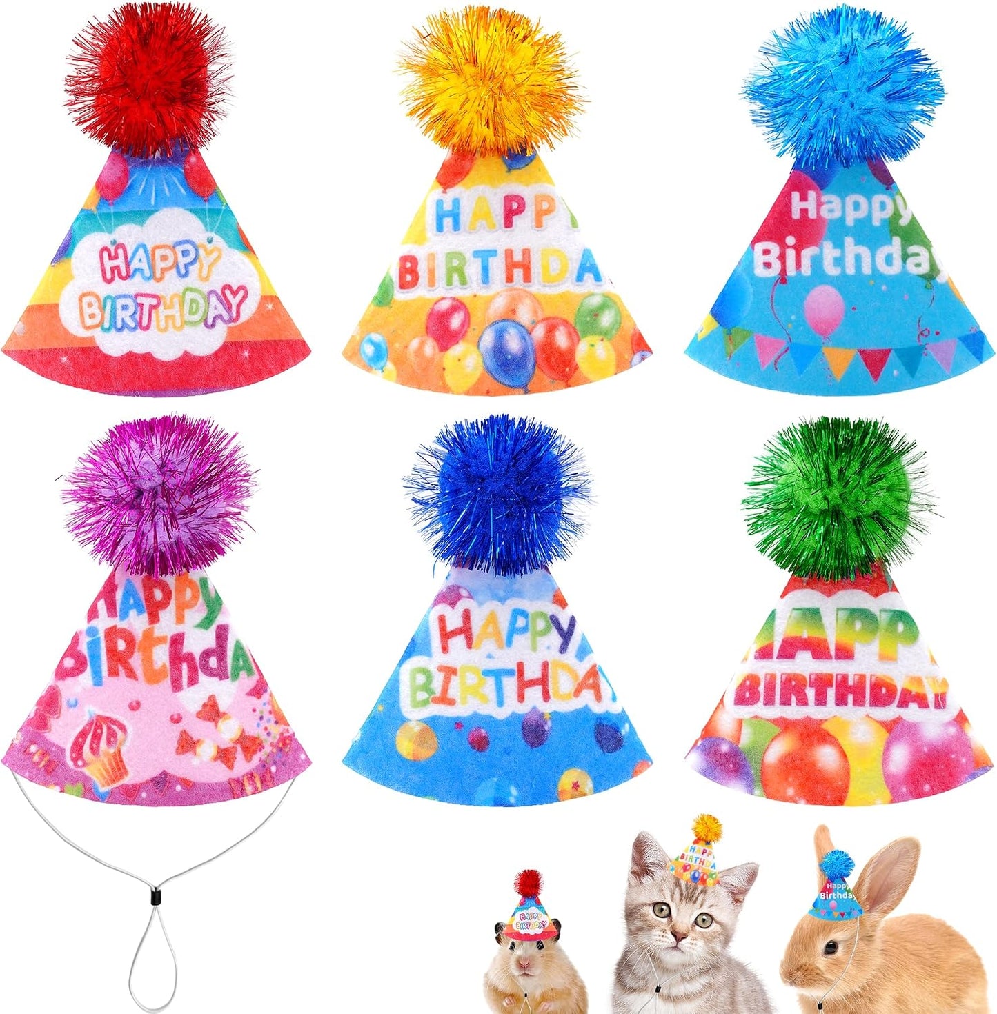 6pcs/Pack Dog Birthday Hat Party Hats Supplies for Small Medium Doggie Puppies Cat Kitten Decorations Grooming Accessories - Image 10