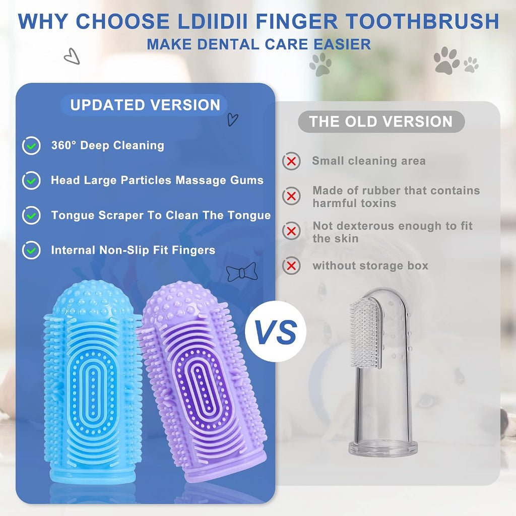 Ldiidii dog and cat dental care brush set