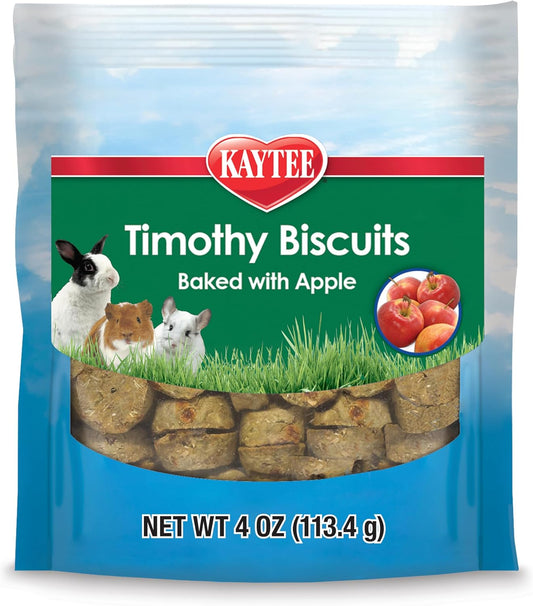 Kaytee Timothy Biscuits Baked Treat for Pet Guinea Pigs, Rabbits & Other Small Animals, Apple, 4 oz - Image 1