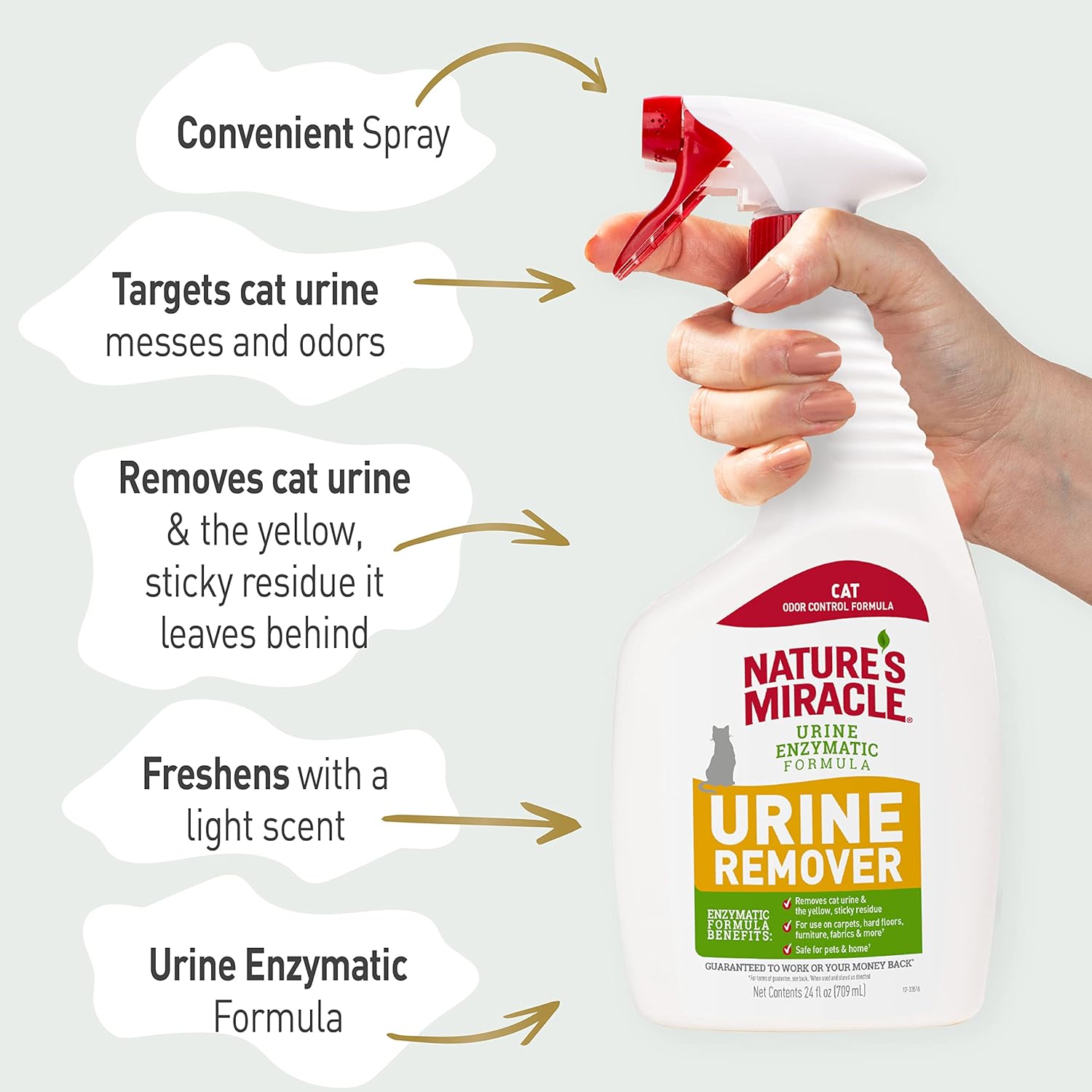 Authentic Nature's Miracle cat yellow sticky residue cleaner
