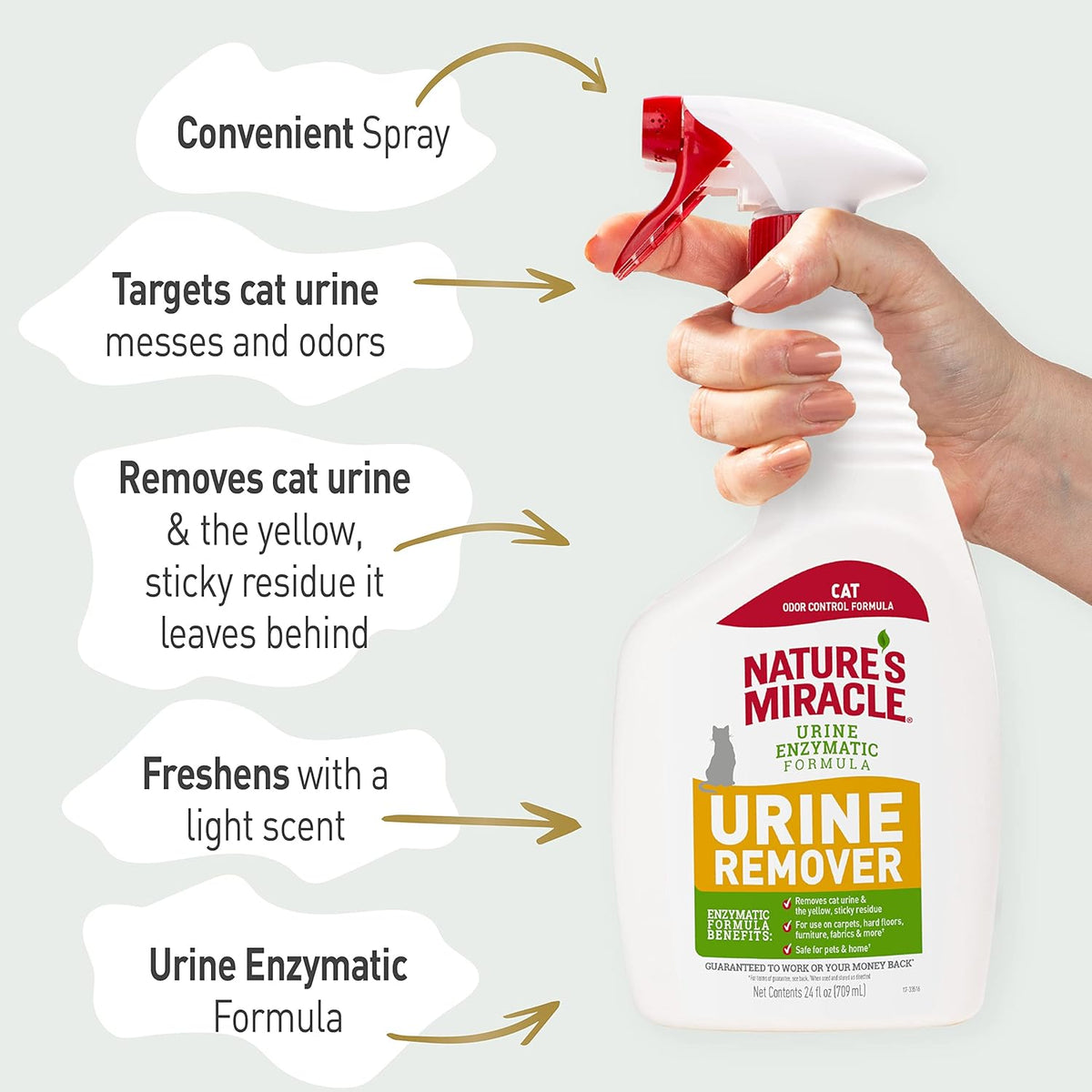 Authentic Nature's Miracle cat yellow sticky residue cleaner