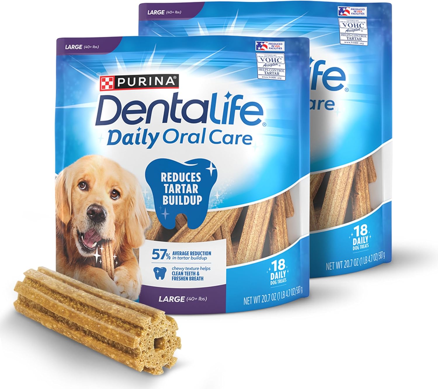 Purina DentaLife Made in USA Facilities Large Dog Dental Chews, Daily - 18 ct. Pouch - Image 14
