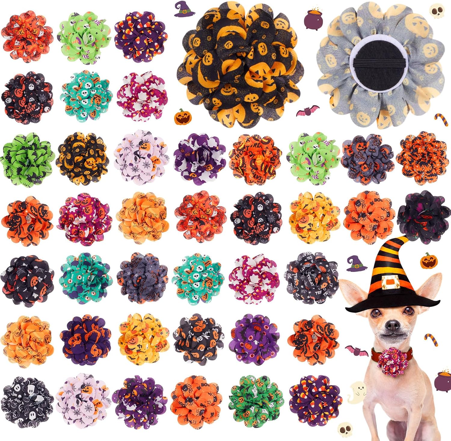 Huhumy 50 Pcs Patriotic Dog Collar Flowers Bulk 4th of July Star Dog Bowtie Flower Grooming Charms Accessories for Pets Collar Attachment Embellishment Independence Day 250th Anniversary Party Costume - Image 14