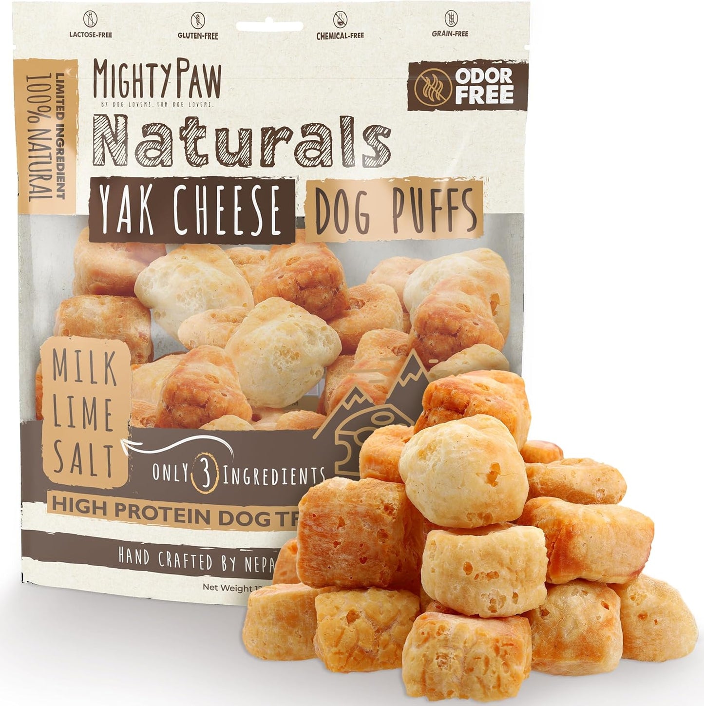 Mighty Paw Yak Cheese Dog Chews - All-Natural Long Lasting Hard Chew for Aggressive Chewers - High Protein, Odor-Free Dog Treat - 3 Ingredient Natural Yak Chews for Large Dogs - (4 Pack) - Image 12