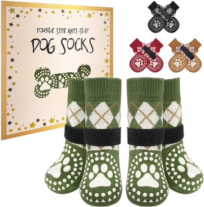 BEAUTYZOO Dog Socks to Prevent Licking Paws -Dog Shoes for Hot Pavement & Hardwood Floors Anti Slip, Traction Control Boots & Paw Protectors with Double Side Grips for Small Medium Large Senior Dogs - Image 10