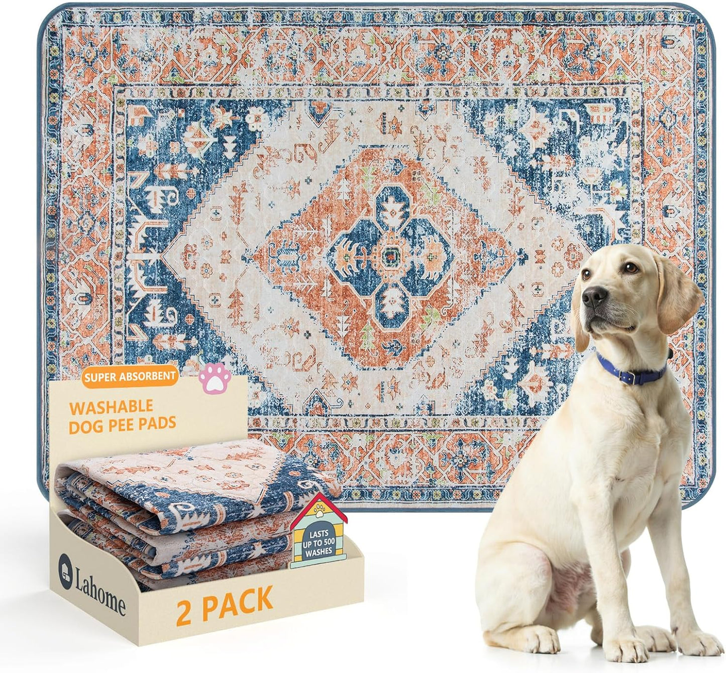 Lahome Reusable Washable Puppy Pads - 2 Pack Super Absorbent & Waterproof Dog Training Mats for Potty, Crate and Floor - Leakproof Pee Pads with Non-Slip Backing (Gray, 36"x48") - Image 11