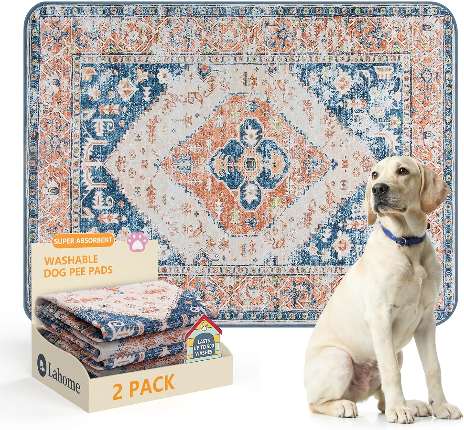 Lahome Reusable Washable Puppy Pads - 2 Pack Super Absorbent & Waterproof Dog Training Mats for Potty, Crate and Floor - Leakproof Pee Pads with Non-Slip Backing (Gray, 36"x48") - Image 11