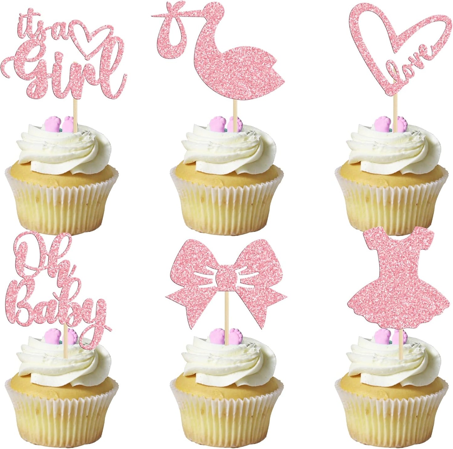 Gyufise Oh Baby cupcake toppers set front view
