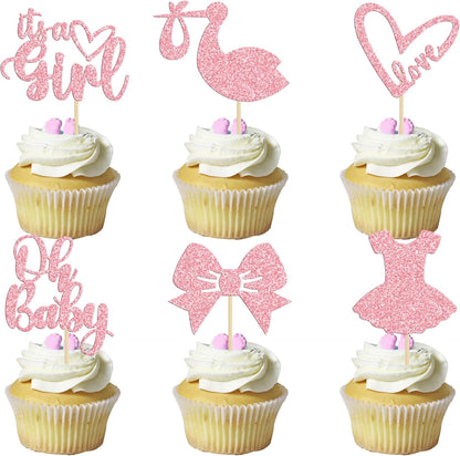 Gyufise Oh Baby cupcake toppers set front view