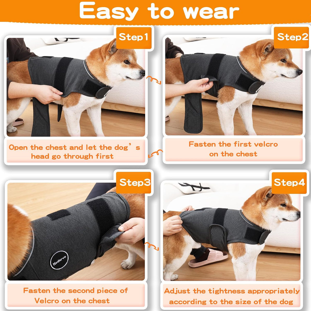 Side view of Kodervo dog vest for anxiety relief