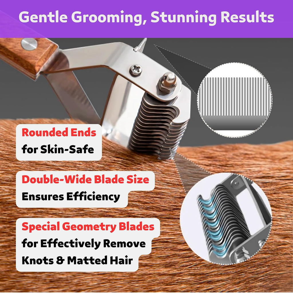 Side profile of Poodoodle 2 in 1 grooming brush