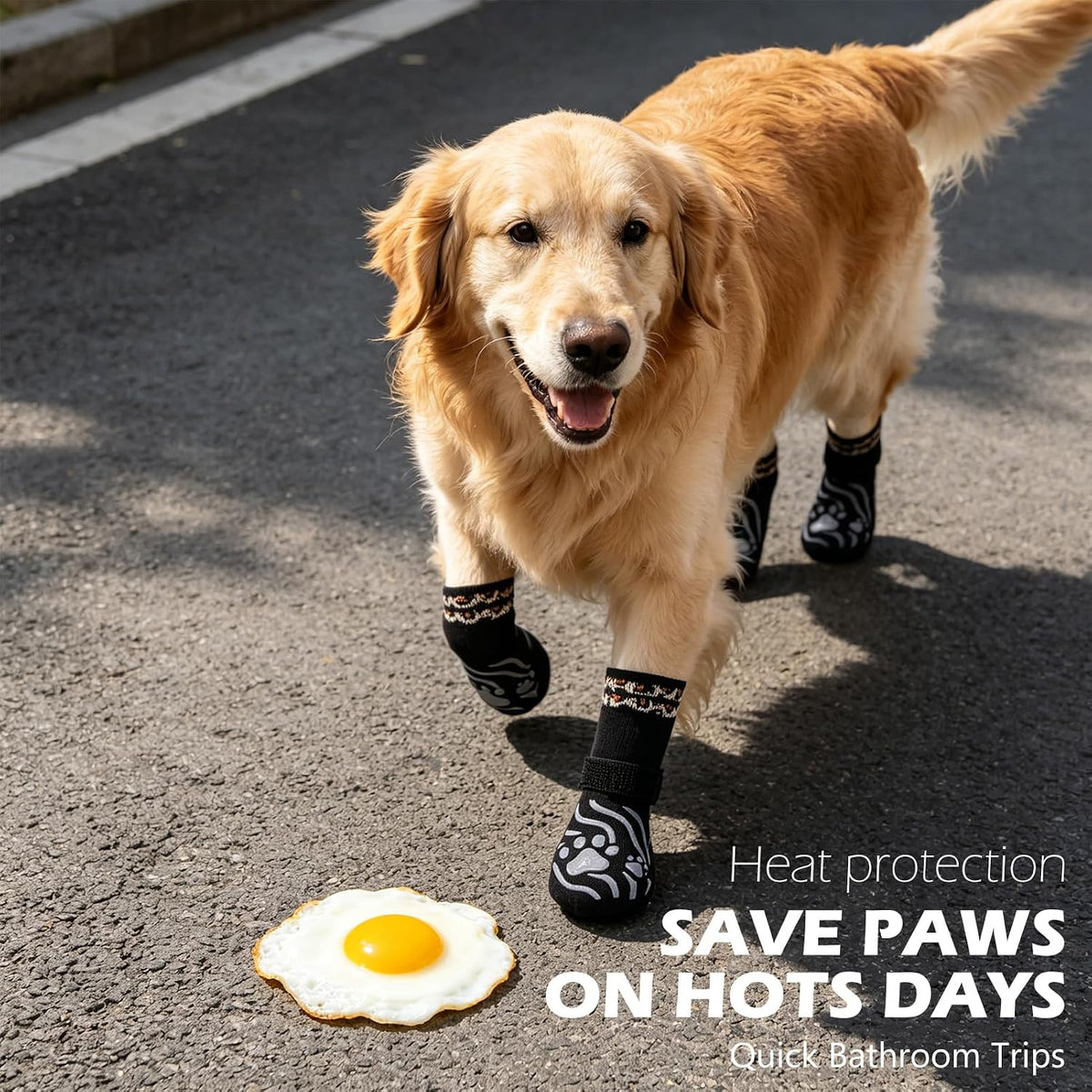 Close up of anti-slip rubber grips on Expawlorer dog boots