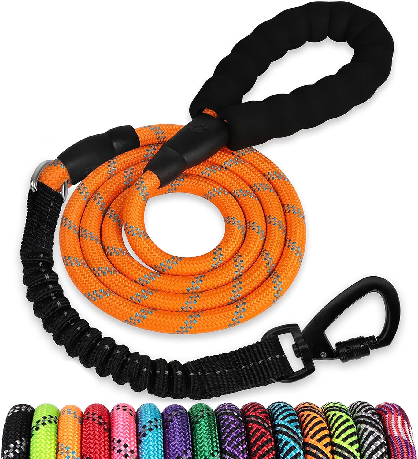 Long Dog Leash 15 FT: Heavy Duty Rope Leashes for Dogs Training with Swivel Lockable Hook Reflective Threads Bungee and Padded Handle - Dog Lead for Large Small Medium Dogs Outside Walking Hiking - Image 14