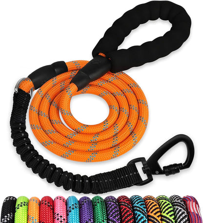 Long Dog Leash 15 FT: Heavy Duty Rope Leashes for Dogs Training with Swivel Lockable Hook Reflective Threads Bungee and Padded Handle - Dog Lead for Large Small Medium Dogs Outside Walking Hiking - Image 14