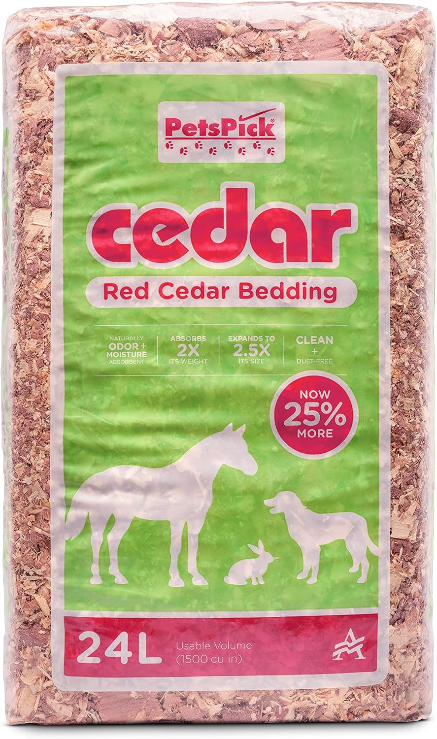 PetsPick 24 liter bag of natural wood shavings
