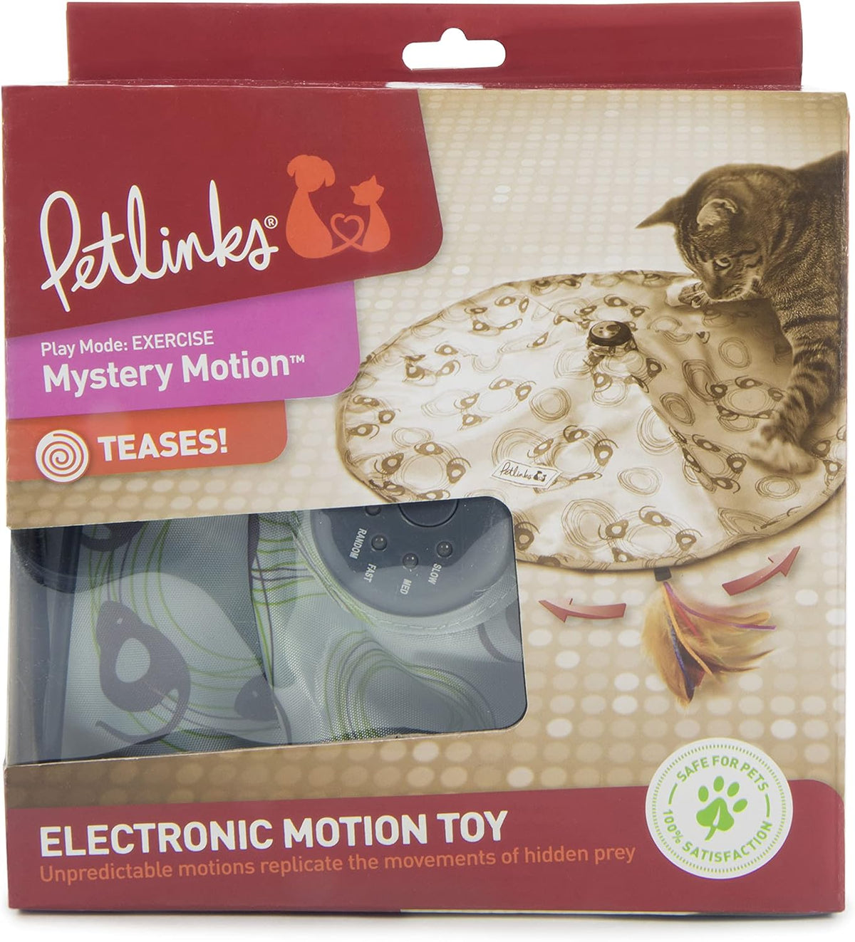 Petlinks electronic cat toy showing fabric cover and central base